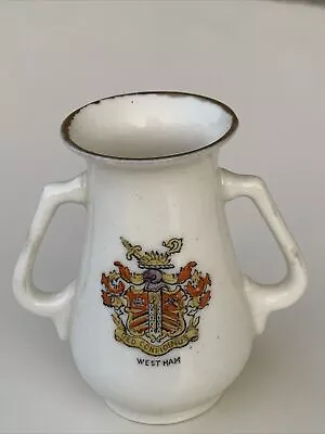 Buy The Coronet Ware Crested China - Handled Vase - West Ham. VGC Needs A Clean • 3.75£