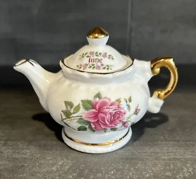 Buy Vintage Blue Waters Of England “June” Staffordshire Fine China Mini Teapot • 14.39£