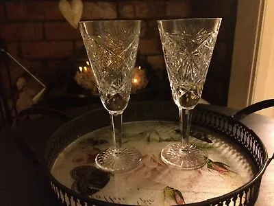 Buy A Lovely Pair Of Pinwheel Design Cut Wine/sherry Glasses.  (153) • 7£