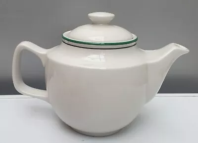 Buy Royal Doulton Steelite Teapot ~ White With Green Band ~ Good Condition • 7.99£