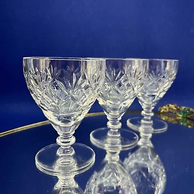 Buy Royal Doulton Set/3 Georgian 4.5” Cut Crystal Wine Glasses Sherry Goblets UK • 28.82£