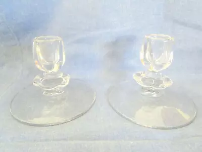 Buy Duncan Miller Canterbury Vintage Clear Glass Set Of 2 Candle Holder 3  Tall • 10.41£