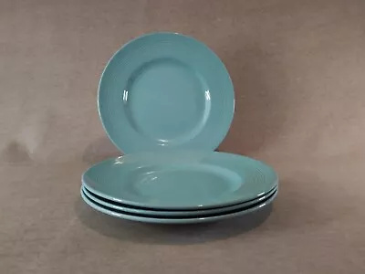 Buy 4x Vintage Woods Ware Beryl Dinner Plates (Green Utility 1940s) • 16.99£