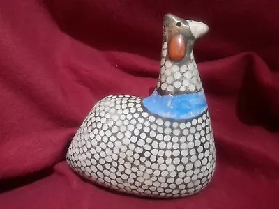 Buy African Hand Crafted Uganda Pottery Guinea Fowl Figure Grey Speckled 20cm High • 22.50£