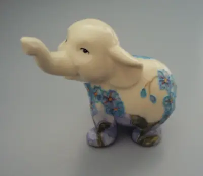 Buy Old Tupton Ware Flowers Blue Ceramic Elephant Figurine * New In Box * Gift • 27.23£