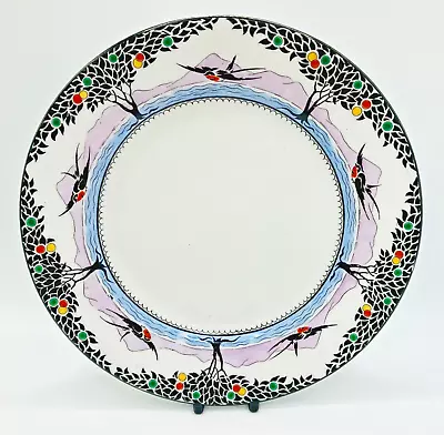 Buy Rare Shelley Art Deco Swallow & Balloon Trees Side Plate - Hand Painted • 5.99£