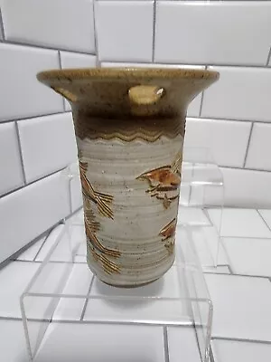 Buy Jim Reinert Studio Art  Pottery Stoneware Handmade FISH Vase  • 19.20£