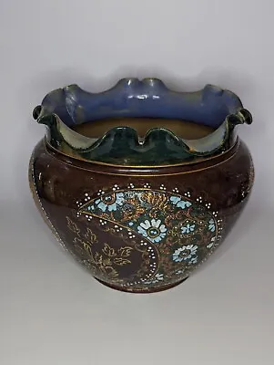 Buy Gorgeous Royal Doulton Slater Jardiniere Pottery Large Planter Brown Blue Gold • 120£