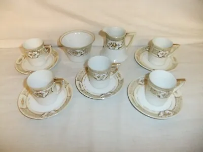 Buy C4 Noritake Porcelain Early 20th C. Antique 12-pc Coffee Set Gilded China - 7F2B • 39.93£
