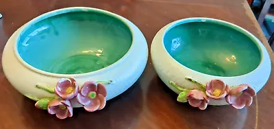 Buy Two Antique Bretby Pottery Flower Bowls • 8£
