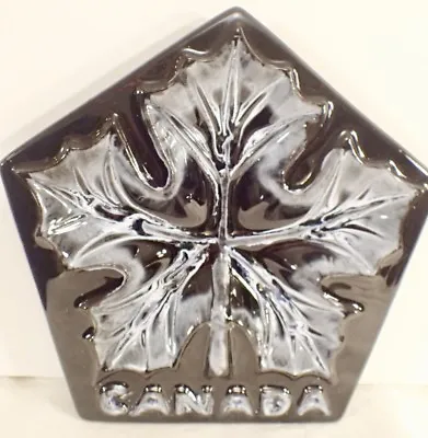 Buy Blue Mountain Pottery Canada BMP Maple Leaf Plate Gloss Black & White Glaze 8.5  • 26.69£