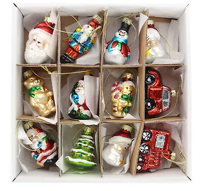 Buy Gisela Graham Vintage Style Glass Mini Hanging Christmas Tree Decorations Boxed • 17.99£
