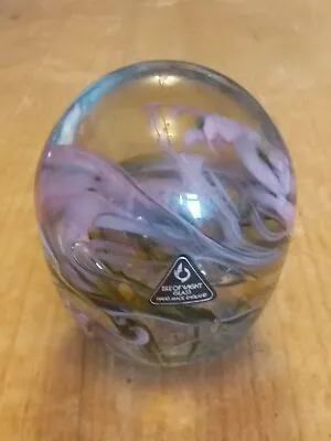 Buy Vintage Isle Of Wight Glass Paperweight With Flame Pontil ~ Swirls ~ • 19.99£