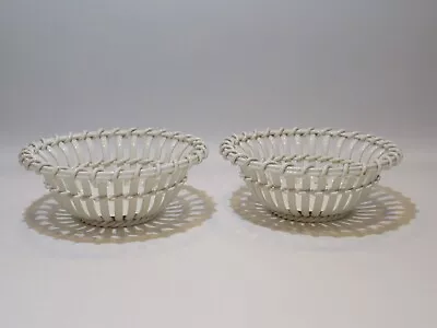 Buy Wedgwood Creamware Pair  Of Woven Basket Bowls/dishes Circa 1882 • 265£