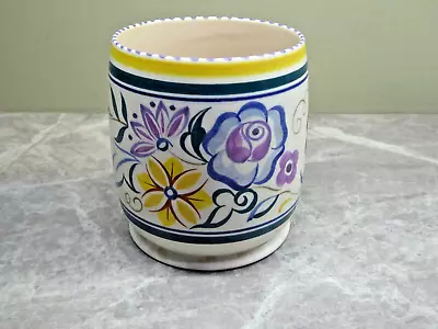 Buy Vintage Poole Pottery Small Traditional Pot Jar With Flowers. Signed. • 10£