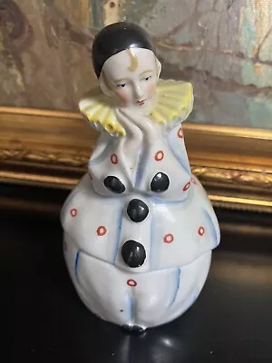 Buy 1920 Art Deco Pierrot Porcelain Candy Box • 70.92£