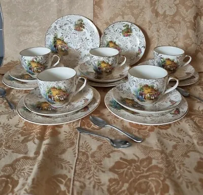 Buy Stunning Washington/Victoria Pottery Gold Chintz A Somerset Cottage Tea Set  • 79.99£