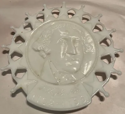 Buy Westmoreland Milk Glass Plate Commemorative George Washington 13 Star Edge • 9.36£