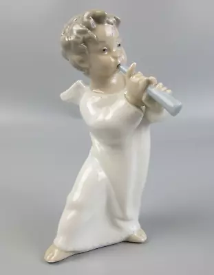 Buy Lladro 4540 Angel / Cherub With Flute Figurine. Porcelain. Vintage. 6 1/8  • 24.99£