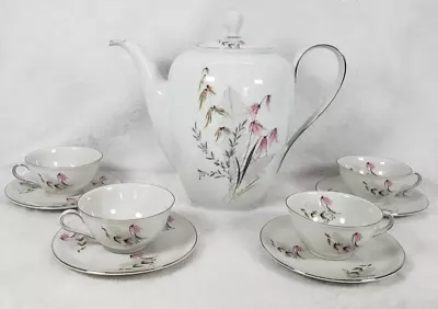 Buy Vintage Royal Duchess Mountain Bell Fine China Tea Pot AND 4 Cups And 4 Saucers • 47.36£