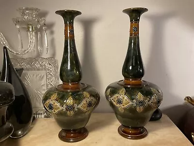 Buy Pair Royal Doulton Lambeth 16 Inch Vases,rare ,Number 6367 • 62£