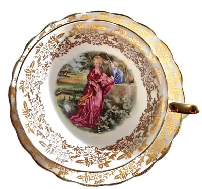 Buy Vintage Aynsley Gold Filigree Decoration Tea Cup/Saucer Regency Courting Couple • 21.50£