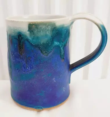 Buy Bryony Rich Studio Pottery Stoneware Mug.Bright Cobalt Blue,Green.Dripware.Welsh • 14.99£