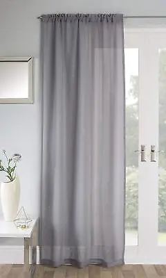 Buy Glittering Sparkle Crystal Jewell Stones Grey Linen Look Voile Curtain Panel • 12.99£