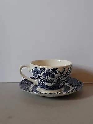 Buy Churchill China Factory Vintage Blue Willow China Mug And Saucer 2ndClass • 12.88£
