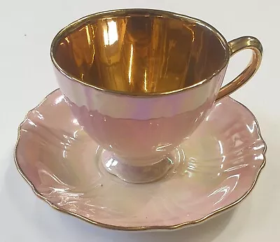 Buy Royal Winton - Pink Lustre With Gold - Gorgeous Coffee Cup & Saucer   • 8.50£