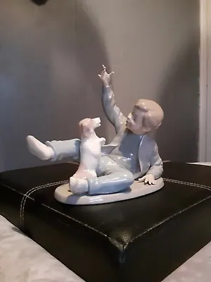 Buy Nao By Lladro Figurine # 278 ‘Boy With Dog Playing’ • 40£
