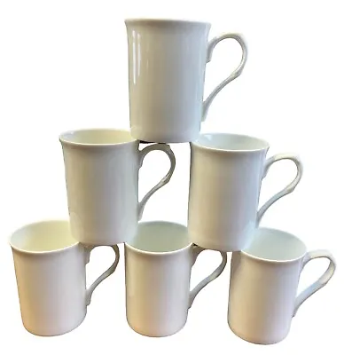 Buy 6 White Mugs Fine Bone China Coffee Tea Mug Set White Castle 295ml 10Fluid Oz • 16.99£
