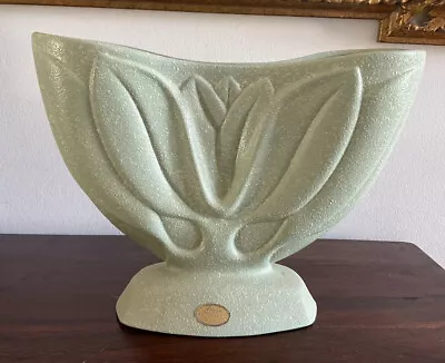 Buy Beautiful Vintage 1940s Textures Mint Green Vase By Lane Pottery Burwood Vic. • 60.05£