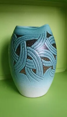 Buy Spanish Art Pottery JORDI SERRA MORAGAS Catalan Blue Vase 6.75  Signed By Artist • 30£