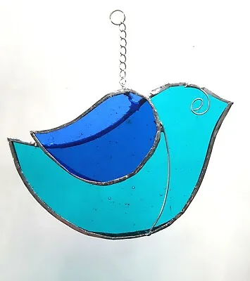 Buy Cute Turquoise Garden Bird Stained Glass Handmade Suncatcher  Mothers Day Gift • 12.95£