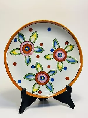 Buy Vintage Hand-painted Lusterware Porcelain Plate Art Deco Bright Flowers Japan • 13.61£