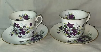 Buy Pair Of Royal Osborne  Patricia  Fine Bone China Cups/Saucers - Nice Condition • 6.57£