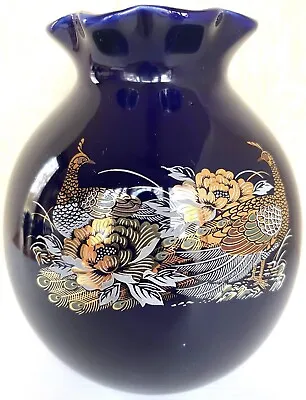 Buy Vtg Vase Colbalt Blue 24 K Gold Kutani Porcelain Pheasant Phoenix Flowers Asian  • 10.38£