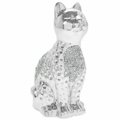 Buy Crystal Cat Silver Sparkle Pet Animal Stunning Kitten Figurine Ornament Boxed  • 11.99£