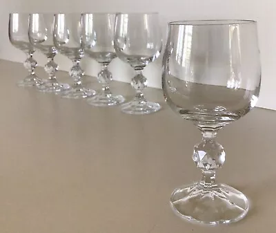 Buy BOHEMIAN CRYSTAL ~ Claudia ~ Six 5 3/4  Crystal Wine Glasses ~Czechoslovakia • 28.46£