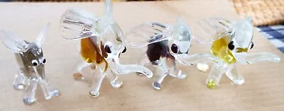 Buy 4 GLASS ELEPHANT Ornaments Retro Collection • 2.99£