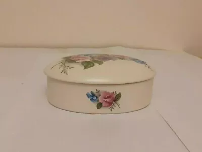 Buy Porcelain Trinket Pot And Lid Floral Design 1960/70 Purbeck Gifts Poole Dorset • 5.95£