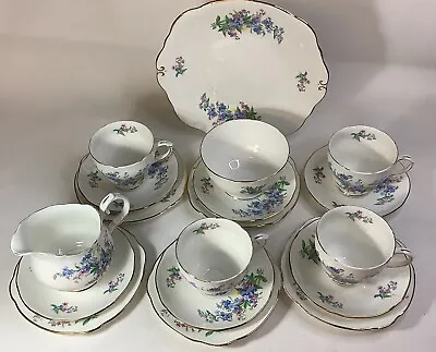 Buy DUCHESS FINE BONE CHINA  FORGET ME NOT  18 Pieces Set Ref.A4-50 • 21£