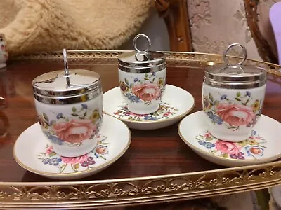 Buy *Royal Worcester Bournemouth Egg Coddlers Set Of 3 Small  With Trinket Dishes W • 39.99£