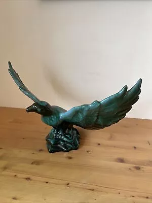 Buy Large Vintage Blue Mountain Pottery Flying Eagle / Bird Green / Blue Glaze • 15£