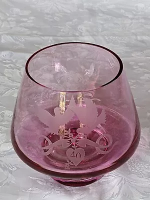 Buy Caithness Glass '40th Ruby Wedding Anniversary' Caithness Glass Bowl Doves • 12.45£