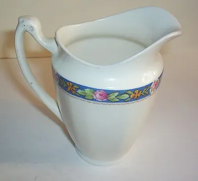 Buy Porcelain Jug Thin Blue Line With Flowers And Leaves Alfred Meakin England • 5£