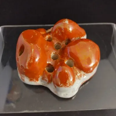 Buy Royal Doulton Ceramic Flower Frog Iridescent Orange Glazed 10 Hole Flower Frog • 8.50£