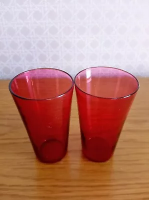 Buy Pair Of Cranberry Glass Vases • 5£