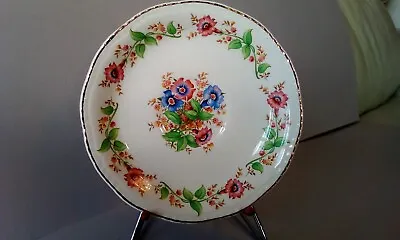 Buy Vintage Ridgeway Bone China 6 Saucer Flower Pattern • 3.50£